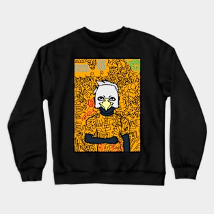 Z NFT - Doodle Magic: Male Character with Dark Blue Tones and Mysterious Animal Eyes Crewneck Sweatshirt